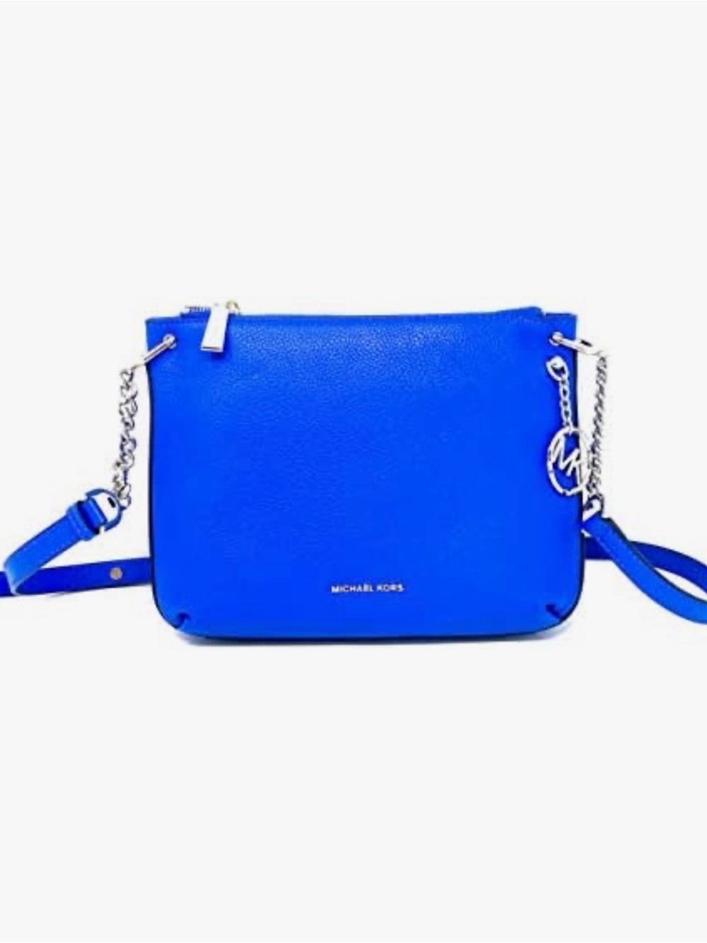 Michael Kors Lillie Large Messenger Leather Bag, Grecian Blue, Blue